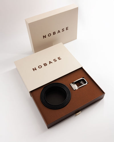 Gaveboks med læderbælte til herre i full-grain læder